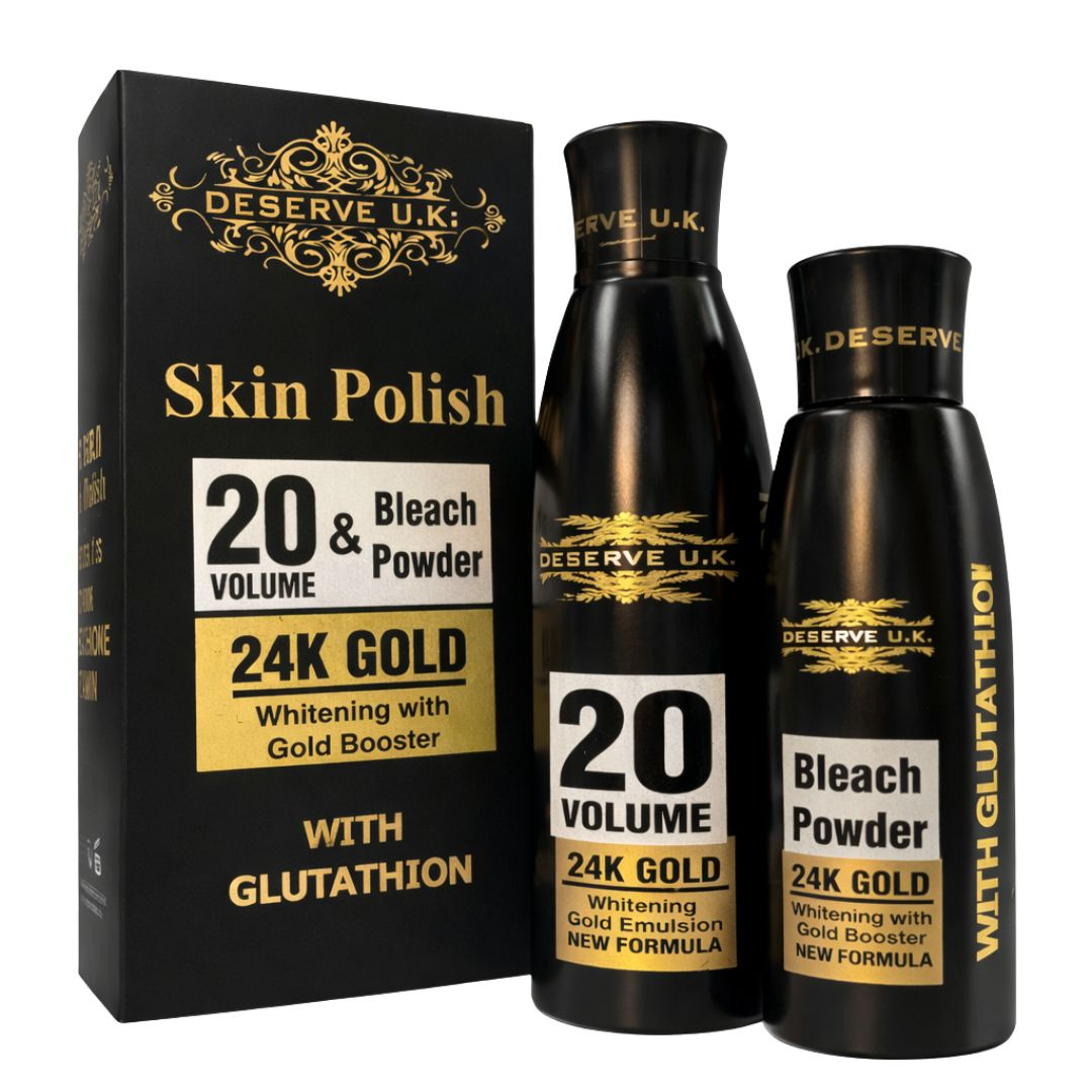 24K Gold Skin Polish with 20 Volume & Bleach powder