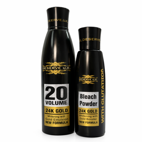 24K Gold Skin Polish with 20 Volume & Bleach powder