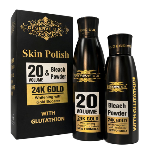 24K Gold Skin Polish with 20 Volume & Bleach powder